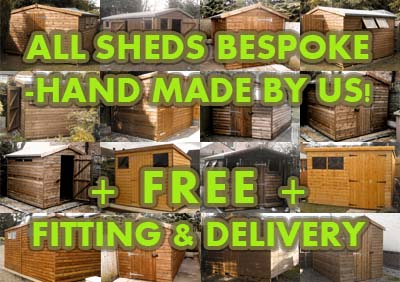 montage of bespoke sheds