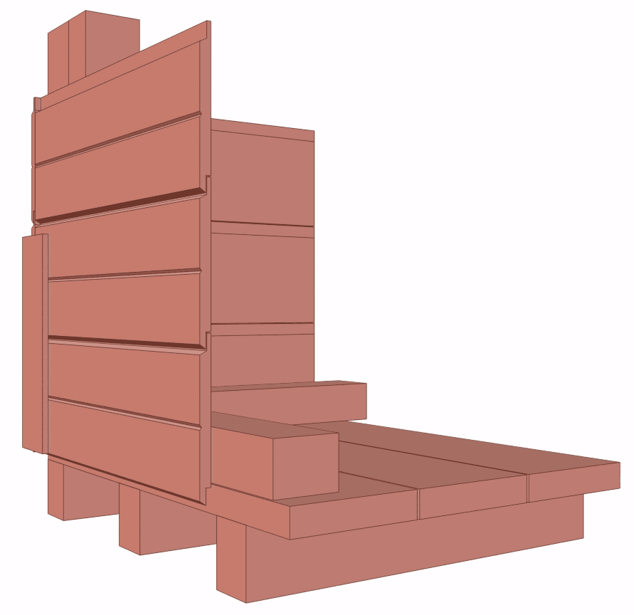 cross section of tanalised wood shed